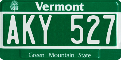 VT license plate AKY527
