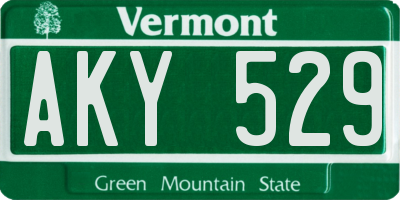 VT license plate AKY529