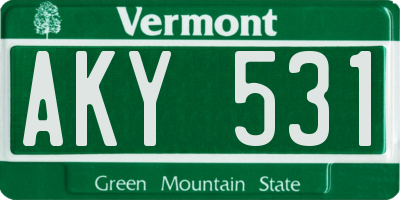 VT license plate AKY531