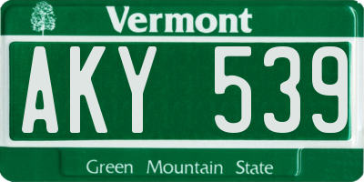 VT license plate AKY539