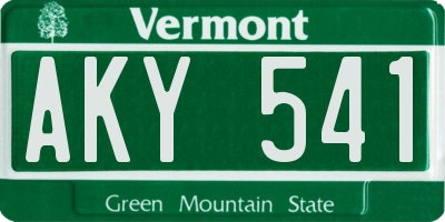 VT license plate AKY541