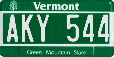 VT license plate AKY544