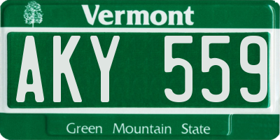 VT license plate AKY559