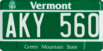 VT license plate AKY560