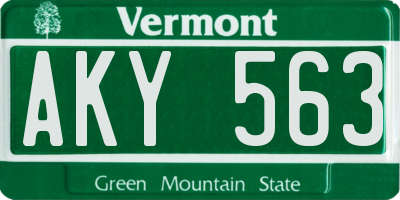 VT license plate AKY563