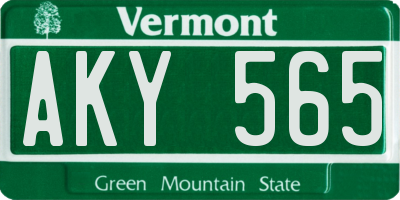 VT license plate AKY565