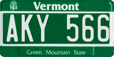 VT license plate AKY566