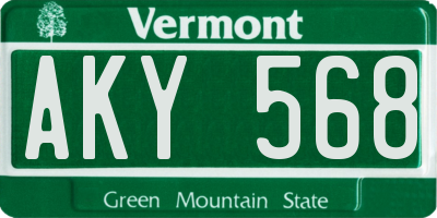 VT license plate AKY568