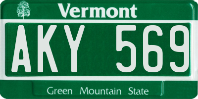 VT license plate AKY569