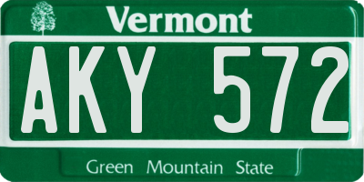VT license plate AKY572