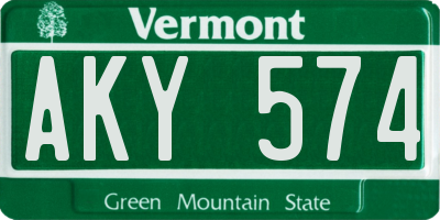 VT license plate AKY574
