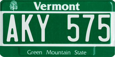 VT license plate AKY575