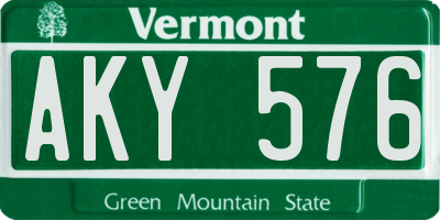 VT license plate AKY576