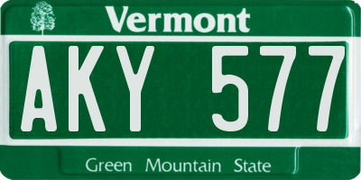 VT license plate AKY577