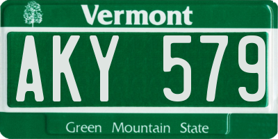 VT license plate AKY579