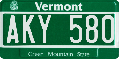 VT license plate AKY580