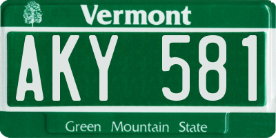 VT license plate AKY581