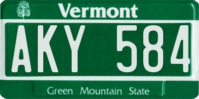 VT license plate AKY584