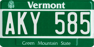 VT license plate AKY585