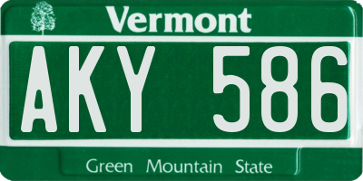 VT license plate AKY586