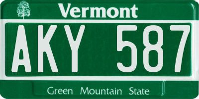 VT license plate AKY587
