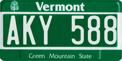 VT license plate AKY588