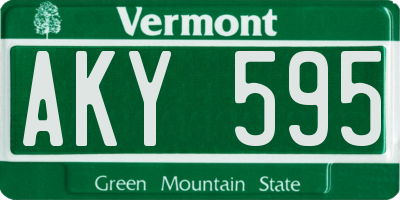 VT license plate AKY595