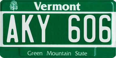 VT license plate AKY606