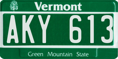 VT license plate AKY613