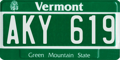 VT license plate AKY619