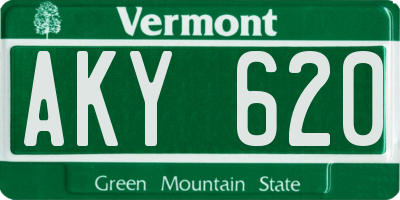 VT license plate AKY620