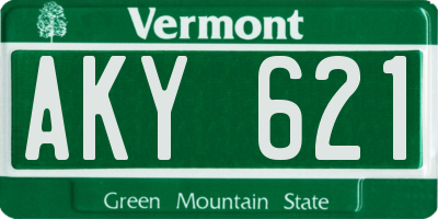 VT license plate AKY621