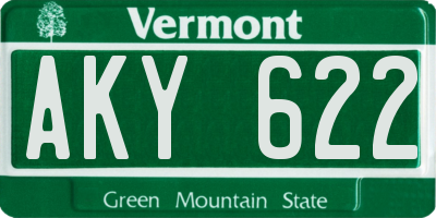 VT license plate AKY622