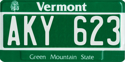VT license plate AKY623