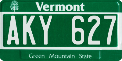 VT license plate AKY627
