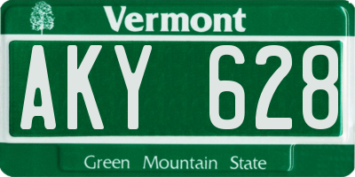 VT license plate AKY628
