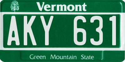 VT license plate AKY631