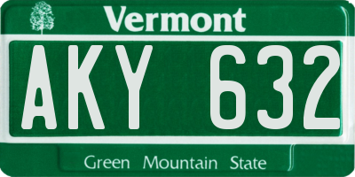 VT license plate AKY632