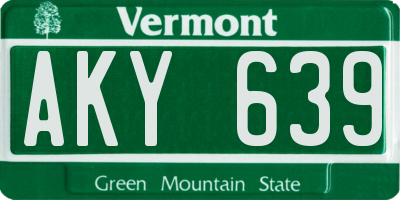 VT license plate AKY639