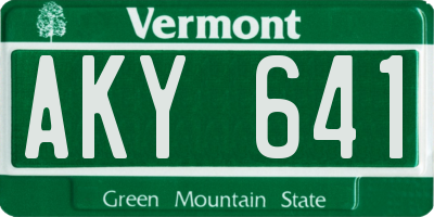 VT license plate AKY641