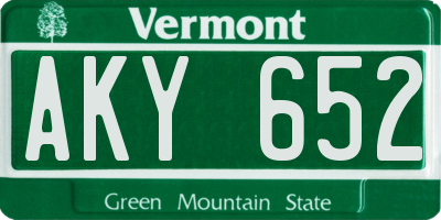 VT license plate AKY652