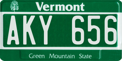 VT license plate AKY656
