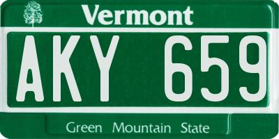 VT license plate AKY659