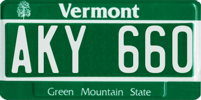 VT license plate AKY660