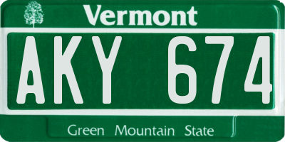 VT license plate AKY674