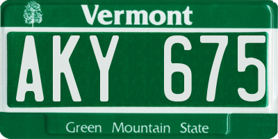 VT license plate AKY675