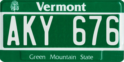 VT license plate AKY676