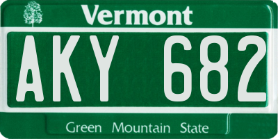 VT license plate AKY682