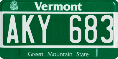 VT license plate AKY683