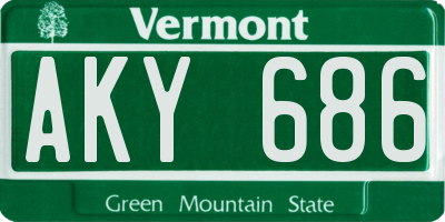 VT license plate AKY686